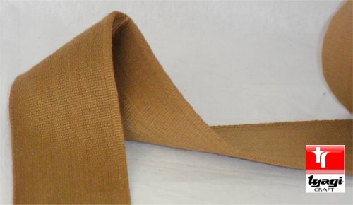 65mm Pure Cotton Thick Tape Thick Webbing Strap Tent Upholestry Bags Sturdy Cotton Straps Harness Craft Brown 5 Meter Tyagi Craft