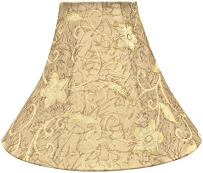 Aspen Creative 30084 Transitional Bell Shape Spider Construction Lamp Shade in Brown, 16" wide (6" x 16" x 12")