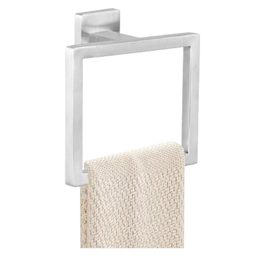 JOPOFI Towel Ring - Thicken SUS 304 Stainless Steel Towel Holder, Towel Racks for Bathroom, Square Modern Design Hand Towel Holder, Contemporary Hand Towel Bar - Brushed Nickel
