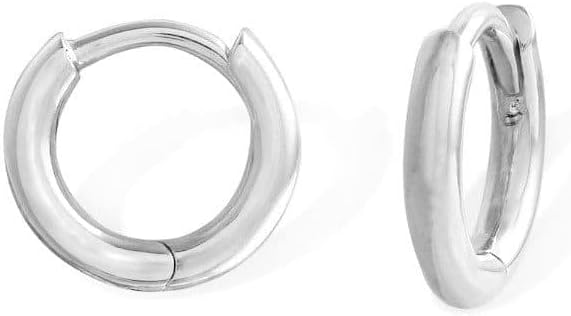 Boma Jewelry Sterling Silver 3/8 Inch Mini Huggie Hoop Earrings