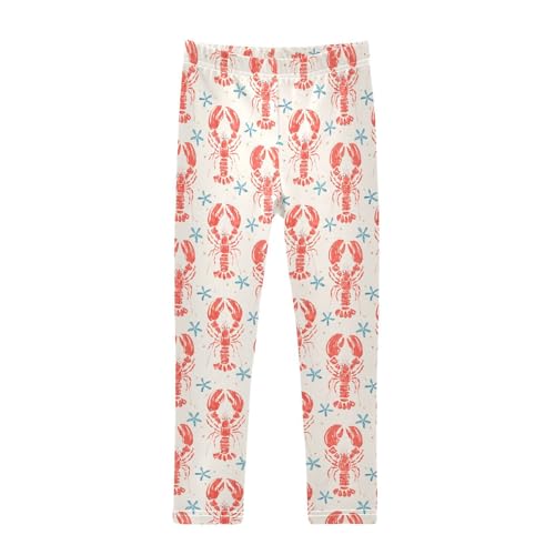 Girls Basic Leggings Baby Girls Pants Lobsters Stars Soft Footless Stretchy Tights Pants 4-10Y