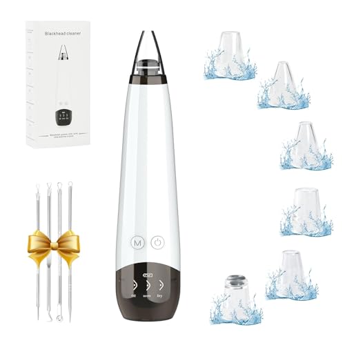 Blackhead Remover Pore Vacuum, Visual Rechargeable Blackhead Vacuum Facial Pore Cleaner-3 Suction Soft Silicone,3 Probes,USB Kit Electric Acne Extractor Tool for Adult