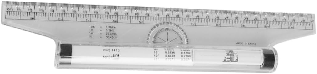 Gadpiparty 2pcs Plastic Drafting Roller Rulers 30cm+15cm Parallel Sliding Measuring Tools for Students Architects Engineers Office and Design Drawing