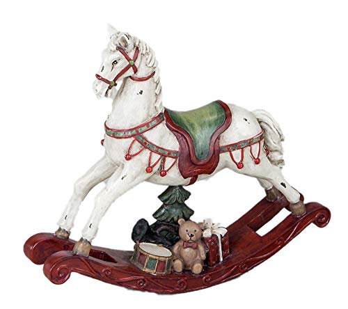 formano Schaukelpferd Weihnachtsdeko 22cm Kunststein Figur Handbemalte...