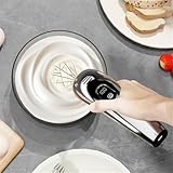 NEIQIUWING Batidor de huevo eléctrico recargable con 2 cabezales, 5 niveles de control de 1500 mAh, silencioso, para batidora de cocina