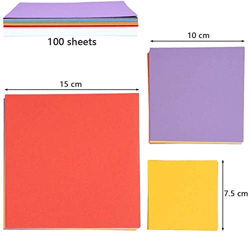 1000 Sheets Origami Paper Assorted Sizes Diy Paper Crafts Double Sided Square Paper For Kids Fold Cranes, Rose, Flowers, Rabbit, Airplanes, Hearts, Dinosaur In 10 Colors #TOP1
