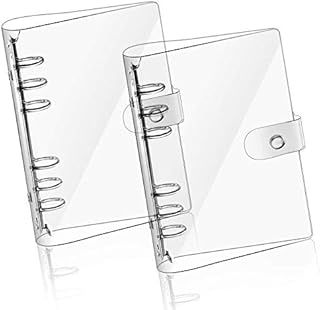 Betinyar 2 PCS A5 Clear Soft PVC Notebook Cover, Refillable Paper PVC Binder, Loose Leaf Personal Planner Binder (2 Transparent)