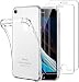 Produktbild PROTOTEL 2 x Panzerglas + Hülle iPhone SE 2020 / iPhone 7 / iPhone 8 Schutzfolie. Displayschutz Folie 9H Hartglas & Silikon Schutzhülle transparent Handyhülle durchsichtig