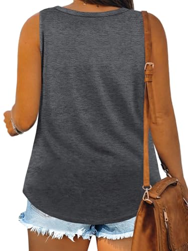 Image of Plus Size Tank Tops for Women Summer Sleeveless Tops Loose Fit Tunic Tanks