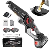 Reindeer Tools Mini Cordless Chainsaw 8 inch, 1800W Hand Chainsaw with 2x3Ah Batteries,...