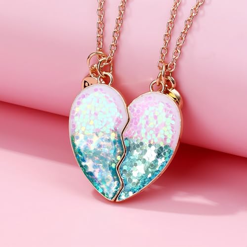 Friendship Necklace Best Friend Necklace Matching Magnetic Unicorn Mermaid BFF Necklace for 2 Girls Friendship Gifts3