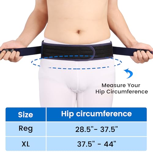 Velpeau Sacroiliac (Si Joint) Belt for Women and Men, Adjustable Pulley Sliding Strips, Hip Support Belt for Sciatica, Pelvis, Lower Back, Leg and Sacral Nerve Pain Relief, Anti-Slip (Regular (Hip Size 28.5\" - 37.5\")) - Thumbnail 6