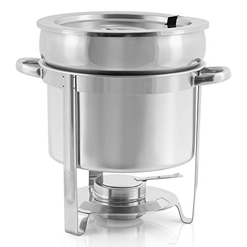 Mahlzeit Calientaplatos de Acero Inoxidable Redondo 10 litros | Calentador de Comida Calentador de Sopa Olla de Sopa al baño Maria Calientaplatos para Buffet Catering Buffet Gastro y Fiesta