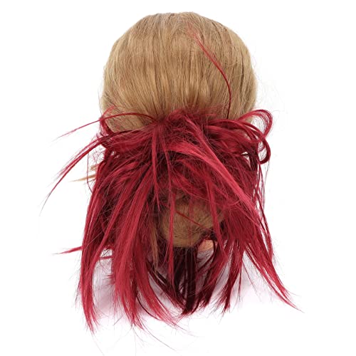 Sonew Messy Bun Hair Piece, Women Girls Updo Synthetic Hair Scrunchies Messy Bun Hair Wig with Band(Red) - Image 4