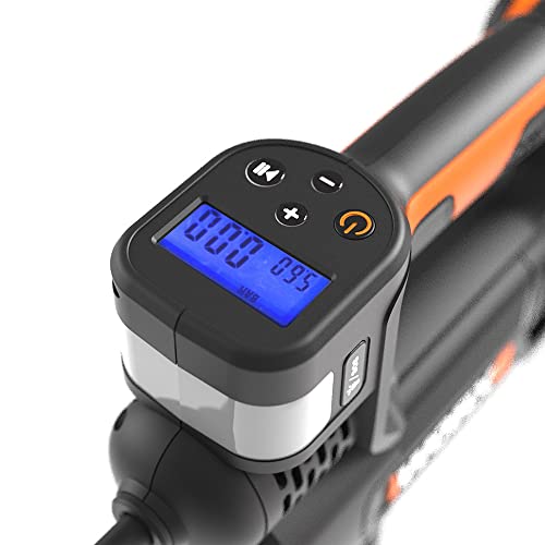 Worx WX092.9 Battery Compressor - 4 in 1: Multifunctional Air Pump with Precise Digital Display & Pressure Control, Work Light & SOS Emergency Signal Light - Max. 10 Bar - Without Battery and Charger