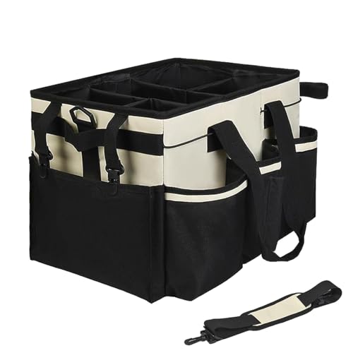 Organizador de limpieza – portátil para utensilios de limpieza, organizador para productos de limpieza, de limpieza con detalles, organizador de con asas, de cubo de limpieza