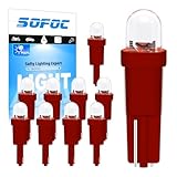 SOFOC-T5 LED Bulb COB Chip 74 73 37 2721 Car Dashboard Instrument Panel Gauge Light Cluster Shift Ligh 3V 6V 12V DC3-12V Compatible Red 10Pcs