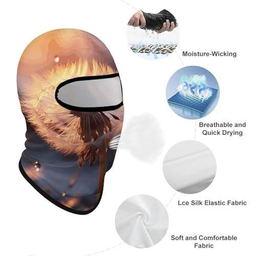 Máscara facial Dandelion Flower para hombre y mujer, protección solar, transpirable, cubre todo el rostro y cuello para senderismo, ciclismo, running y conducción miniatura 3