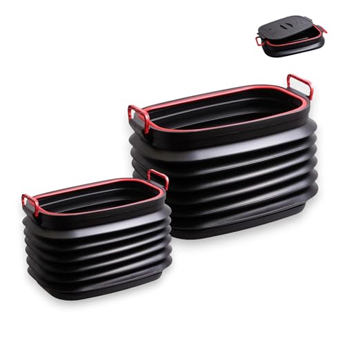 Image of Collapsible Pop-up Utility Bin 18L /37L, Foldable Dustbin with Lid, Portable Trash Bin for Kitchen, Camping & Gardening, Space-Saving Multipurpose Bin with Anti-Slip Base & Carry Handles