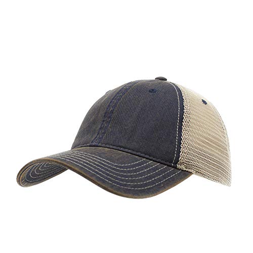 Image of The Vintage Year Distressed Cotton Unstructured Soft Mesh Breathable Adjustable Dirty Wash Dad Hat Trucker Baseball Cap