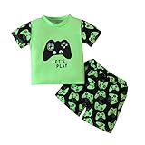 DREAM BUS Toddler Baby Boys Swimsuit Set 2-3T Bathing Suits Set 2Piece Short Sleeve Rash Guard Swimw