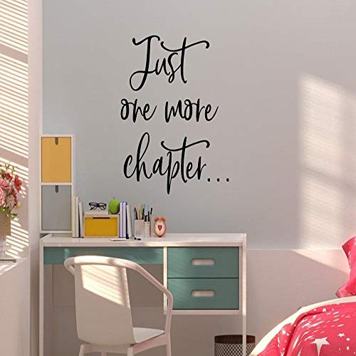 Vinilo de Pared de Lectura Rincón de Lectura Etiqueta de Vinilo para niños Dormitorio Biblioteca Decoración Letras Vinilos Decorativos Solo uno más Capítulo 1 55X59 CM