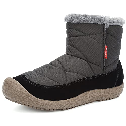 GOGOUP Botas de Nieve Hombre Mujer Invierno Cálidas Forro Piel Botines Tacón Plano Aire Libre Boots Antideslizantes Unisex...