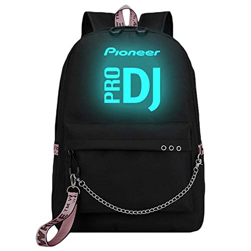 Preisvergleich Produktbild Pioneer Pro Dj Freizeitrucksack Luminous Rucksack Printed Reisetasche Schulrucksack Mode Daypack mit USB-Anschluss Aufladen (Color : A10, Size : 32 X 15 X 45cm)