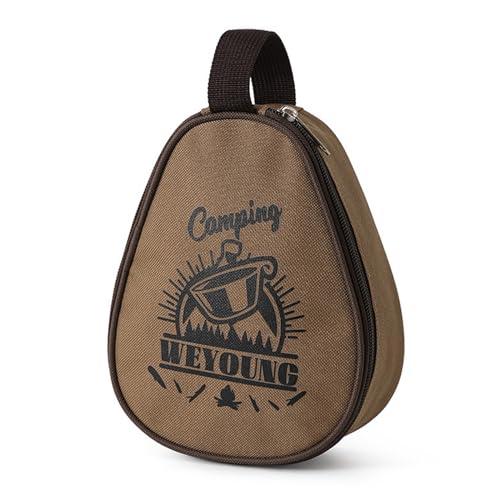 Bolsa de viaje práctica y duradera ollas de camping con cremallera delicada bolsa de almacenamiento para viajes de picnic impermeable portátil, caqui