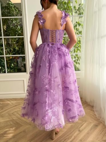Tulle 3D Butterflies Prom Dresses for Teens Embroidered Formal Evening Party Gowns2