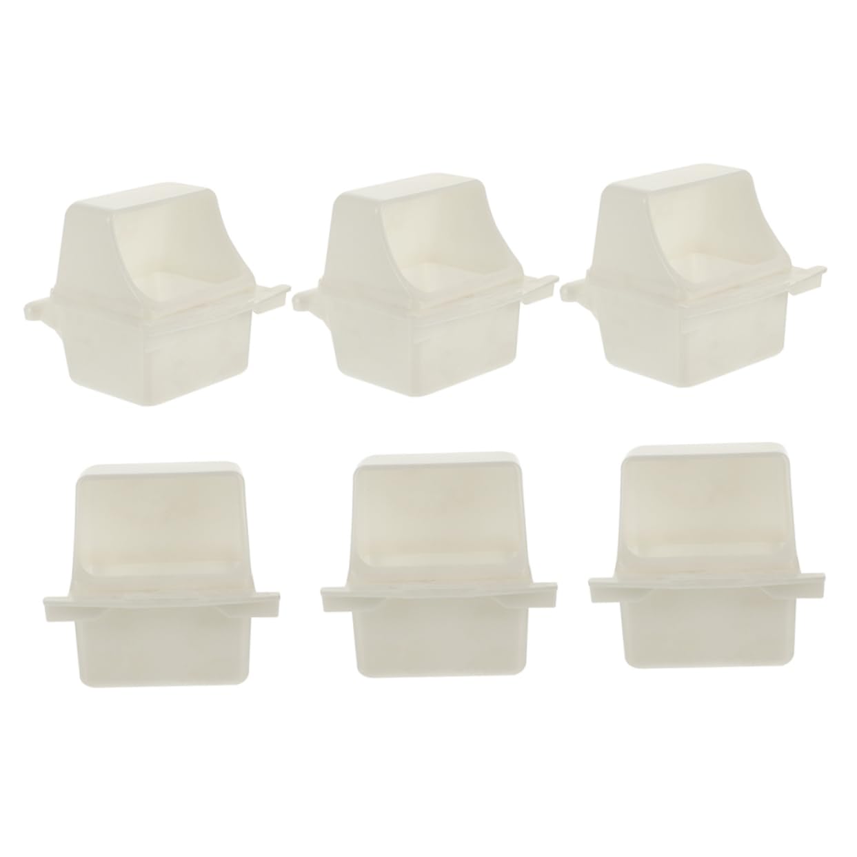 WOONEKY 6 Uds Comedero para Loros Dispensador De Comida Comedero De Plástico para Pájaros Comedero Decorativo para Pájaros Comederos para Loros Tazones De Jaula De Agua Taza De Comida