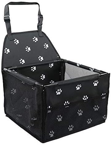 GENORTH Small Dog Car Seat Pet Booster Seat for Car Front Seat Pet Travel Safety Car Seat with Seat Belt and Dog Blanket