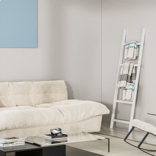 Wtz Blanket Ladder, 5-Layer Towel Racks, Blanket Holder With Anti-Slip Construction Home Decor, Decorative Blanket, Quilt, Towel, Scarf Ladder Shelves For Livingroom, Bedroom, Bathroom, White #TOP5