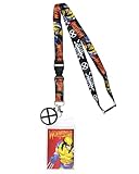 Bioworld Marvel X-Men Wolverine Character Design Reversible Lanyard ID Badge Holder With Rubber Charm And Lobster Clasp
