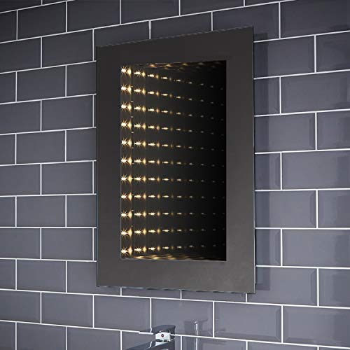 Pebble Grey™ Imogen Infinity Mirror Illuminated LED Bathroom Mirror | 600 x 800mm | Motion Sensor Switch | 10 Year Guarantee…