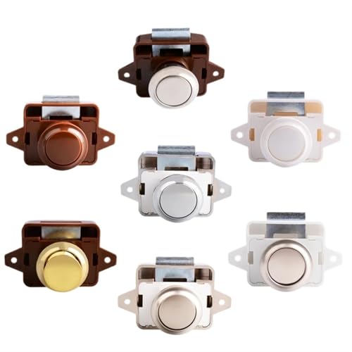 Diameter 26mm Mini White Push Catch Push Latch RV Caravan Motorhome Boat Yacht Push Lock ZS02 1Pcs(1 pcs BN)