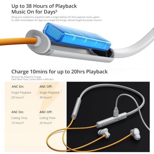 Image of Buds Wireless 5 ANC Neckband Compatible with Realme in Ear Bluetooth,50dB ANC, 13.6mm Dynamic Bass Driver,360 Spatial Audio,45ms Low Latency,Upto 38hrs Playback,Dual Device Connection (Dawn Silver)