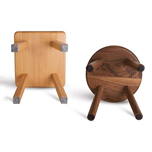 Reposapiés MU de madera maciza y taburete de sofá redondo multiusos 6