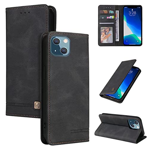 Étui portefeuille pour iPhone 15 antichoc avec protection écran intégrale et clapet magnétique