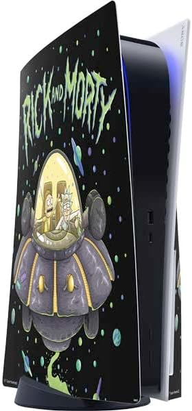 Skinit Decal Gaming Skin Compatible with PS5 Console - Officially Licensed Adult Swim Rick and Morty Portal Pattern Design
