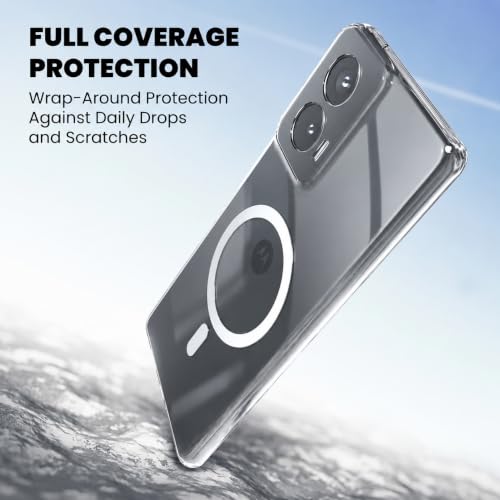 Image of DIZORO Crystal Clear Magnetic Compatible with Motorola Moto Edge 50 Fusion Back Cover case with Anti-Yellow (Compatible with Magsafe) Anti-Scratch | Shockproof Transparent Cover