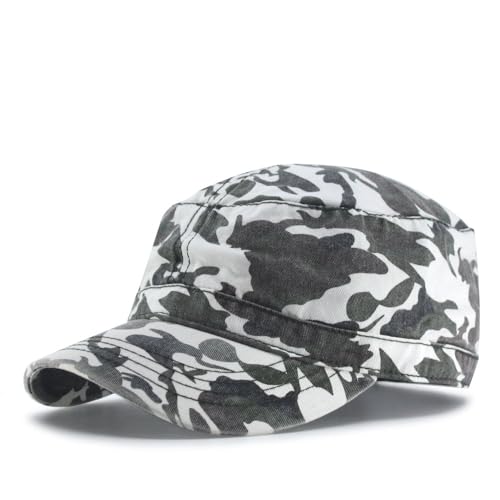 Image of The Vintage Year Heavy Stitching Washed Cotton Cadet Hat - Durable Military Baseball Cap for Men & Women, Outdoor Casual Wear