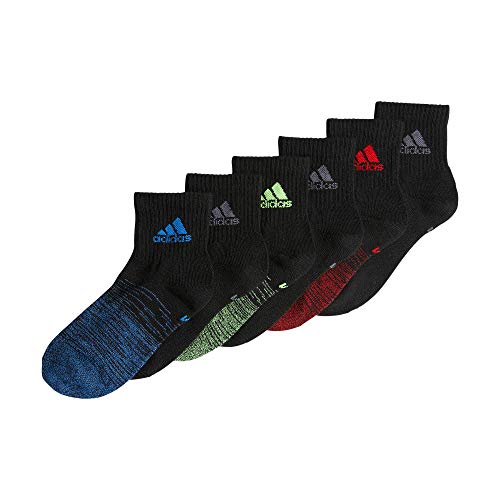 Image of adidas Superlite Badge of Sport Quarter Socks 6-Pair (Little Kid /Big Kid)