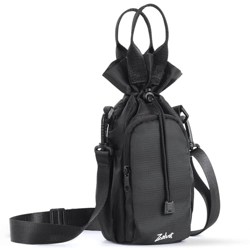 Zelvot Water Bottle Holder with Strap - 32/40oz Insulated Water Bottle Carrier with Larger Phone Pocket - Sport Water Bottle Sling Bag for Walking Hiking Traveling