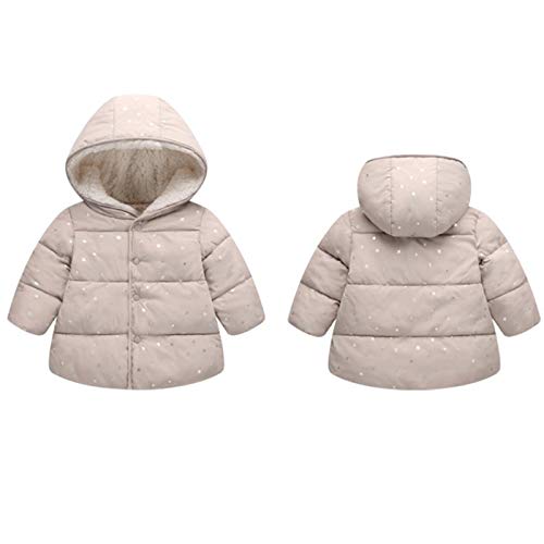 Winter Coats for Girls Toddler Baby Thick Warm Fleece Lined Padded Jacket Star Print Hooded Outerwear with Pockets2