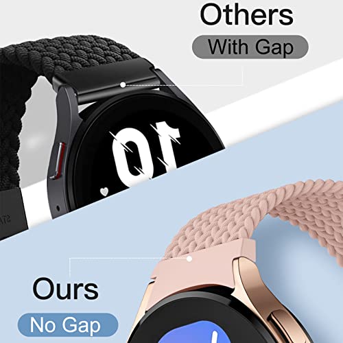 Geak 3 Pack No Gap Braided Solo Loop Bands Compatible With Samsung Galaxy Watch 5 40Mm 44Mm/Watch 5 Pro 45Mm/Galaxy Watch 4 40Mm 44Mm/Watch 4 Classic 42Mm 46Mm, Elastic Nylon Band For Women Men #TOP5