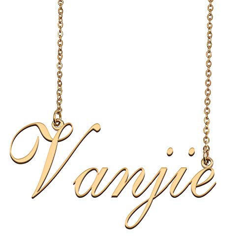 HUAN XUN Custom Personalized Name Necklace in Golden Silver for Women Vanjie