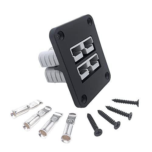 Offgridtec 90A Dual SB50 Anderson Flush-Mount-Rahmen, IP65 wasserbeständig, Hochwertiger Kunststoff, 12V-24V DC Anderson-Steckermontage für Wohnmobile, Boote, Solar- & Industrie-Stromsysteme, Schwarz