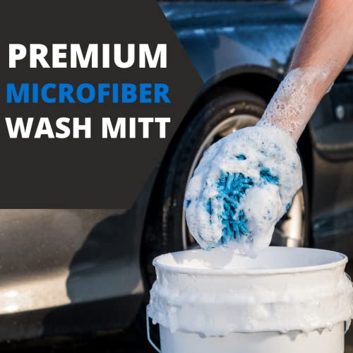 TriNova Premium Chenille Scratch-Free Microfiber Wash Mitt | Car Wash Mitt for Auto Detailing, Reusable Quality Car Washing Automotive Ac...