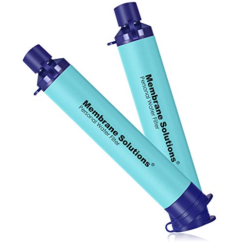 Membrane Solutions Straw Water Filter S1, NSF/ANSI 42&372&401 certificated, Survival Filtration Portable Gear, Emergency Preparedness, Supply for Drinking Hiking Camping Team Family Outing